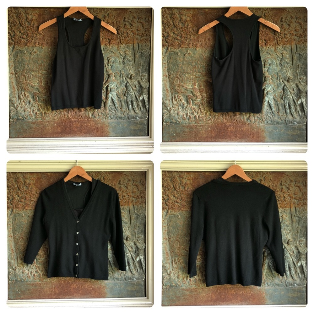 ⭐️🆕[Laundry] Black Silk Cardigan Set